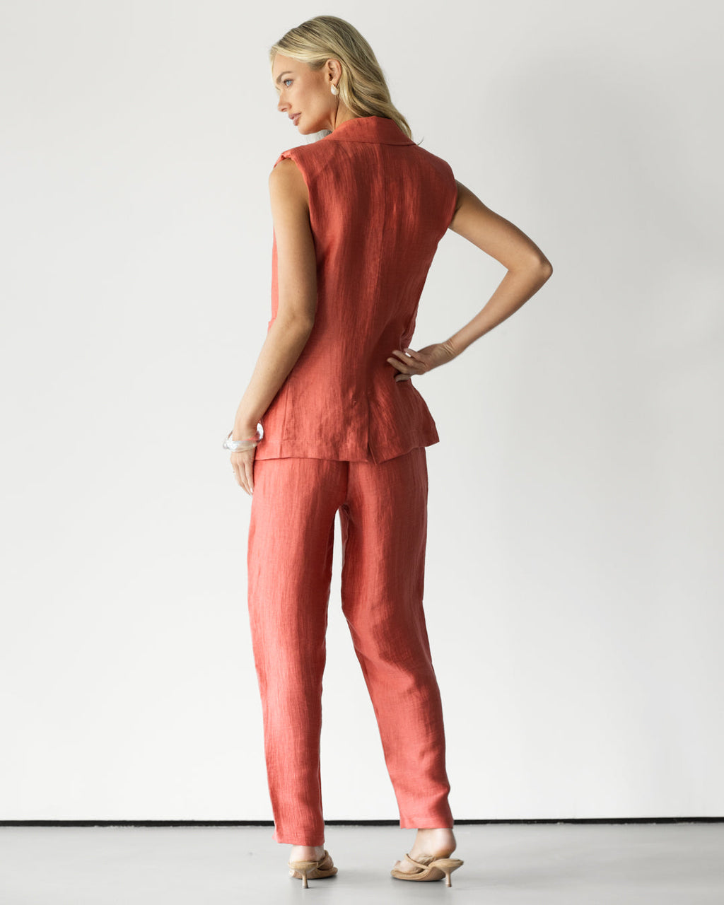 Maris Elastic Waist Trousers | Coral