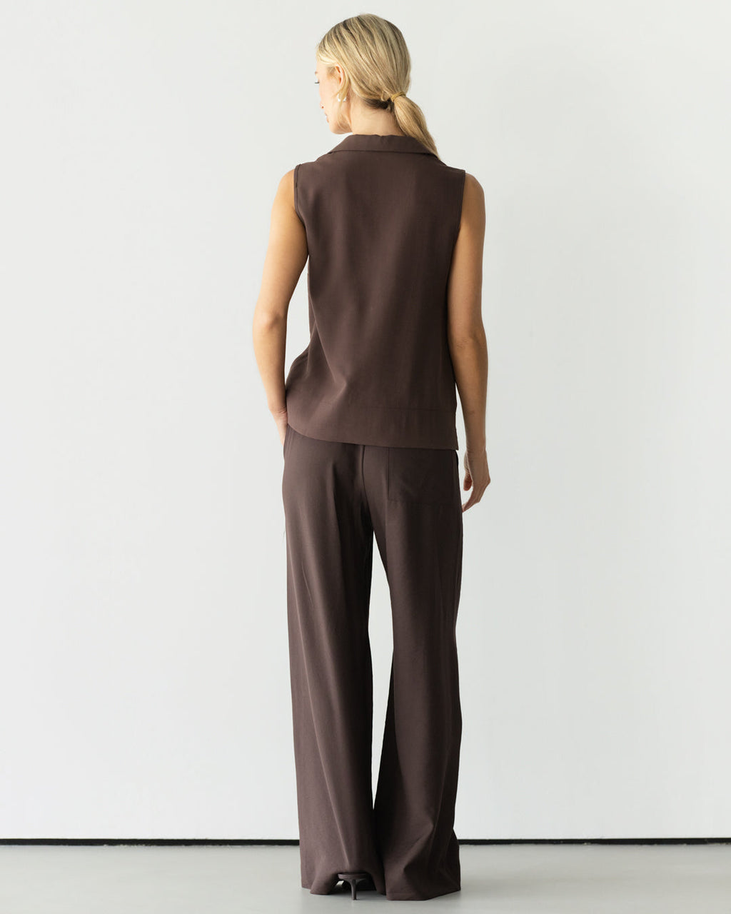 Sylvia Vest Top | Espresso Brown