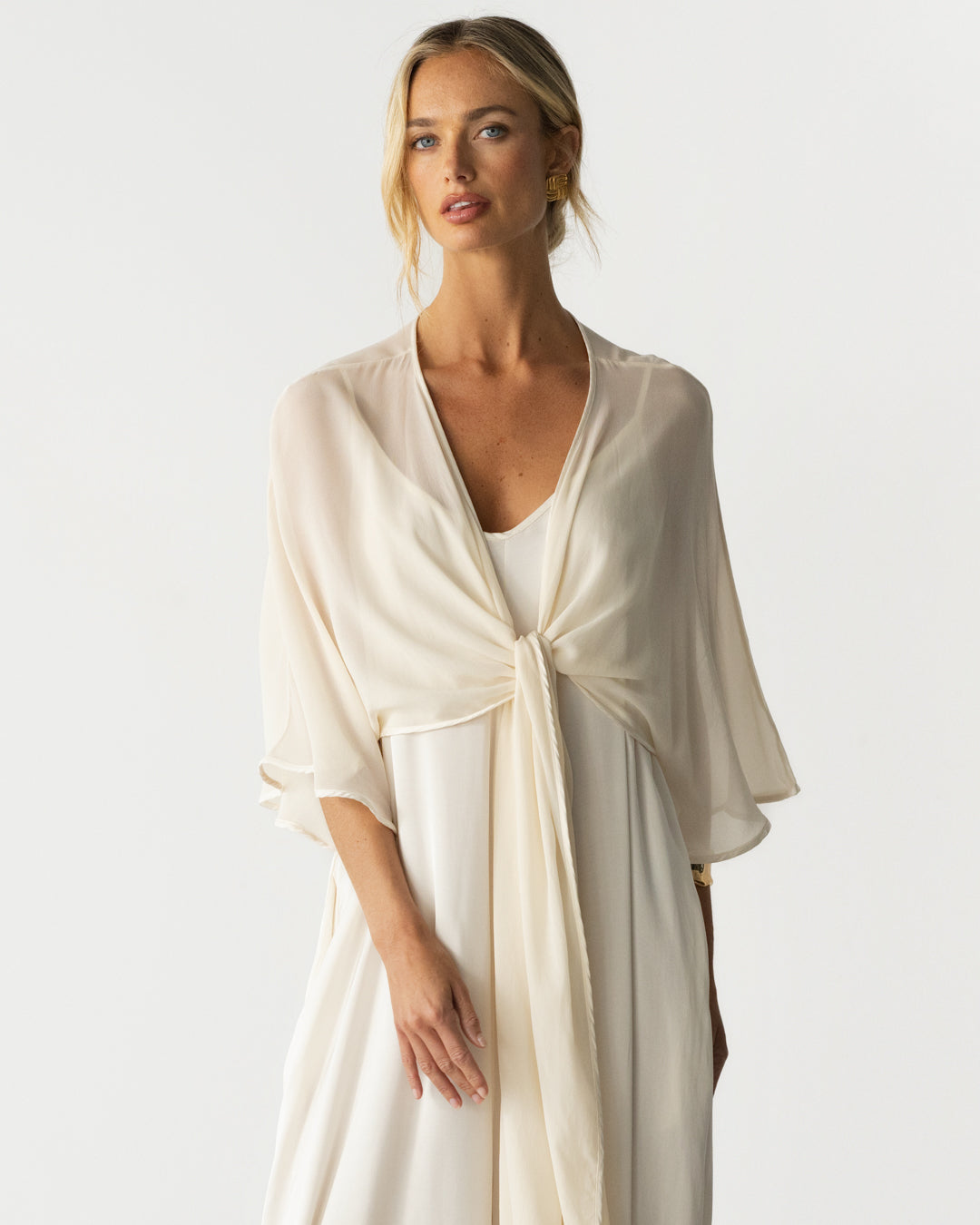 Brienne Lightweight Cape | Cream