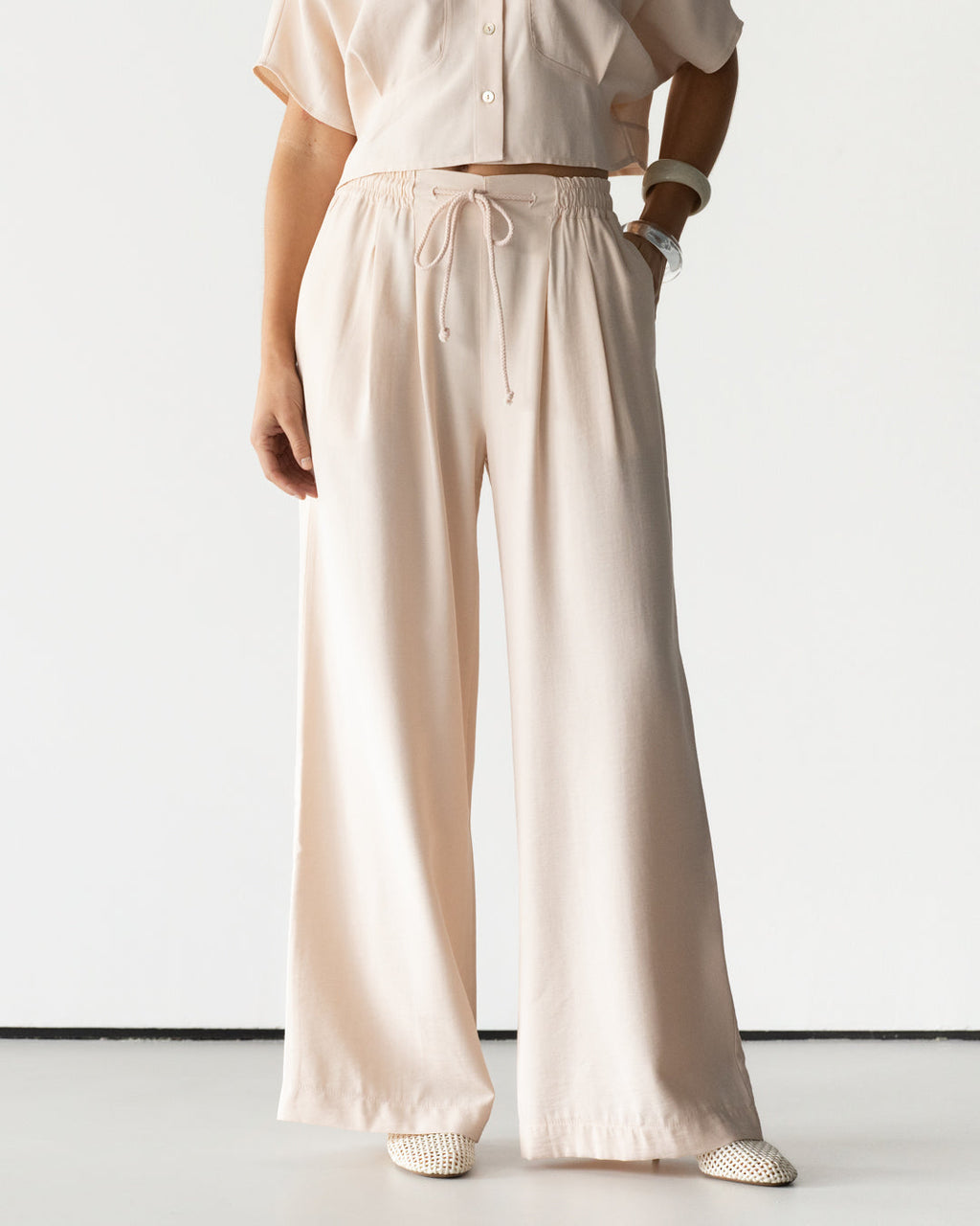 Serena Drawstring Trousers | Dusty Pink
