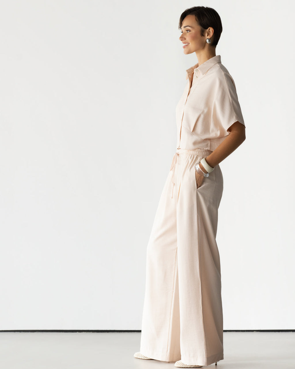 Serena Drawstring Trousers | Dusty Pink