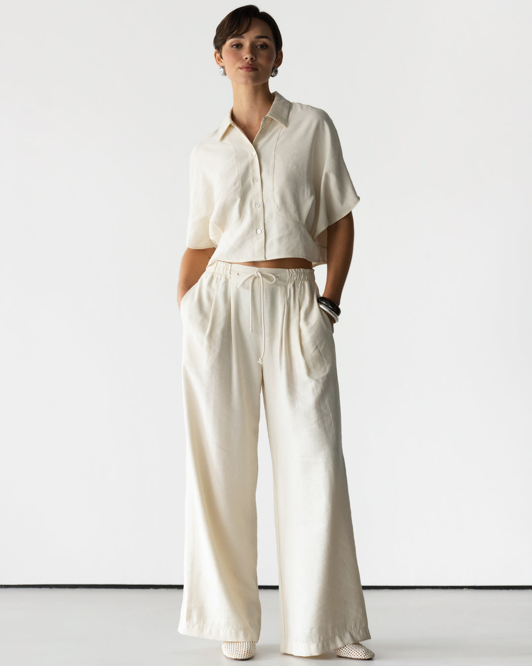 Serena Drawstring Trousers | Ivory
