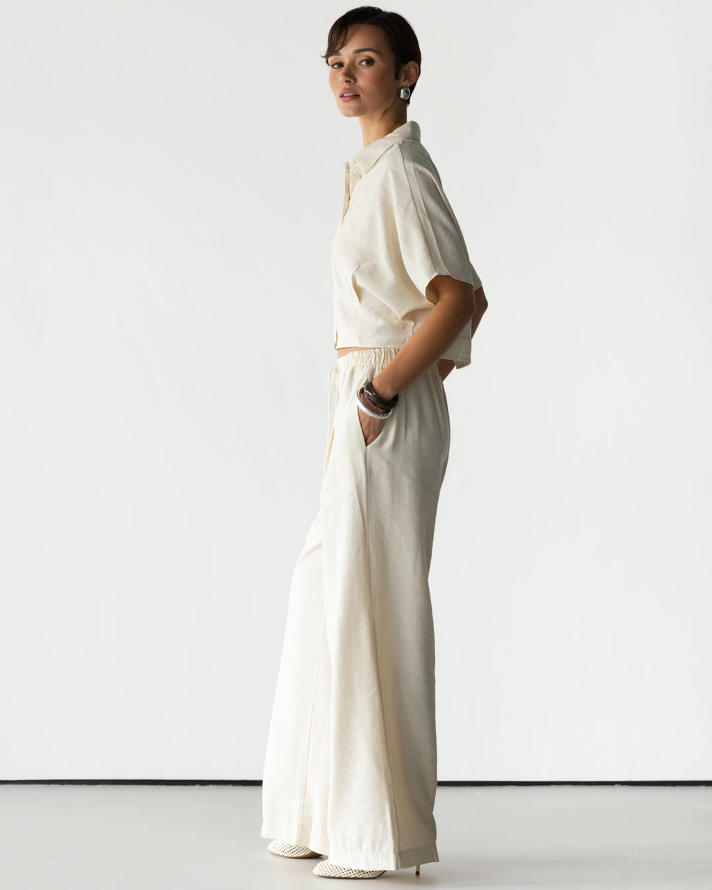 Serena Drawstring Trousers | Ivory