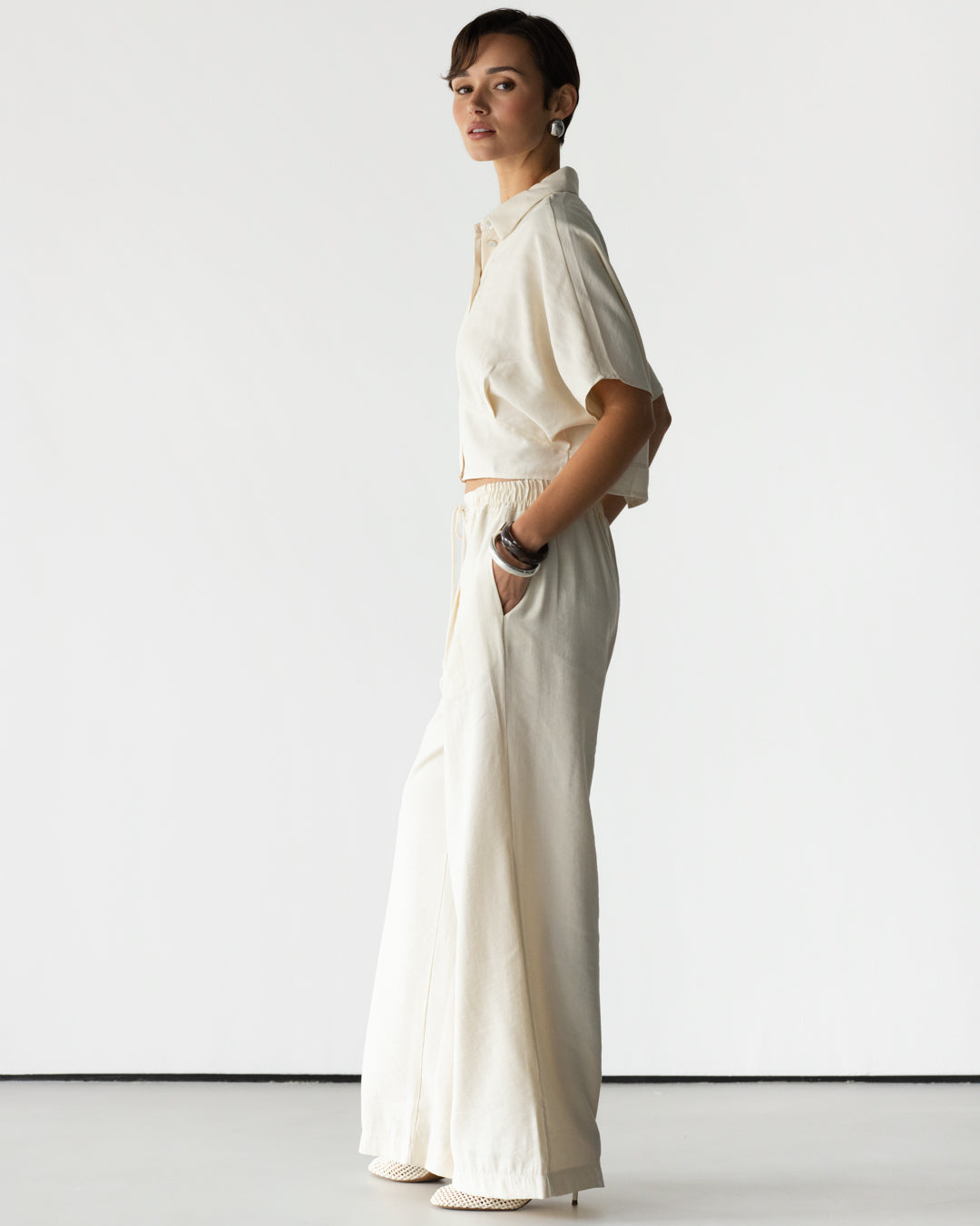 Serena Drawstring Trousers | Ivory