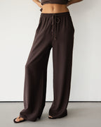 Sylvia Elastic Waist Trousers | Espresso Brown