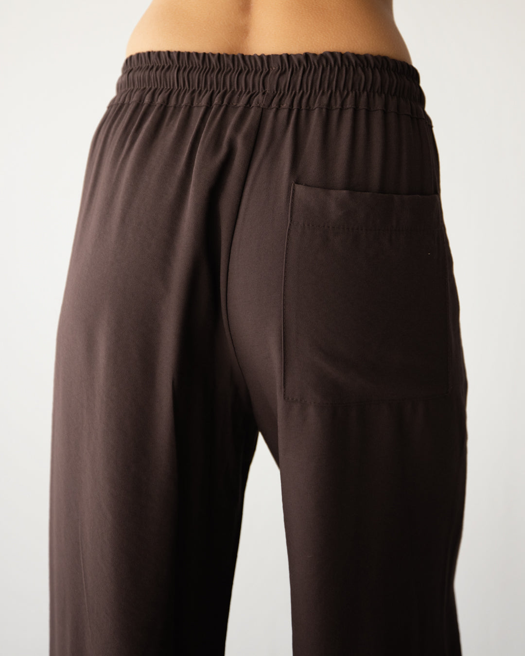 Sylvia Elastic Waist Trousers | Espresso Brown