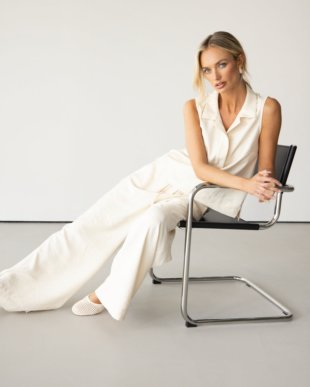 Sylvia Elastic Waist Trousers | Ivory