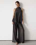 Clotilde Lightweight Elastic Waist Pants | Black