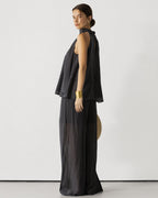 Clotilde Lightweight Elastic Waist Pants | Black