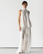 Clotilde Halterneck Tie Back Top | Ivory