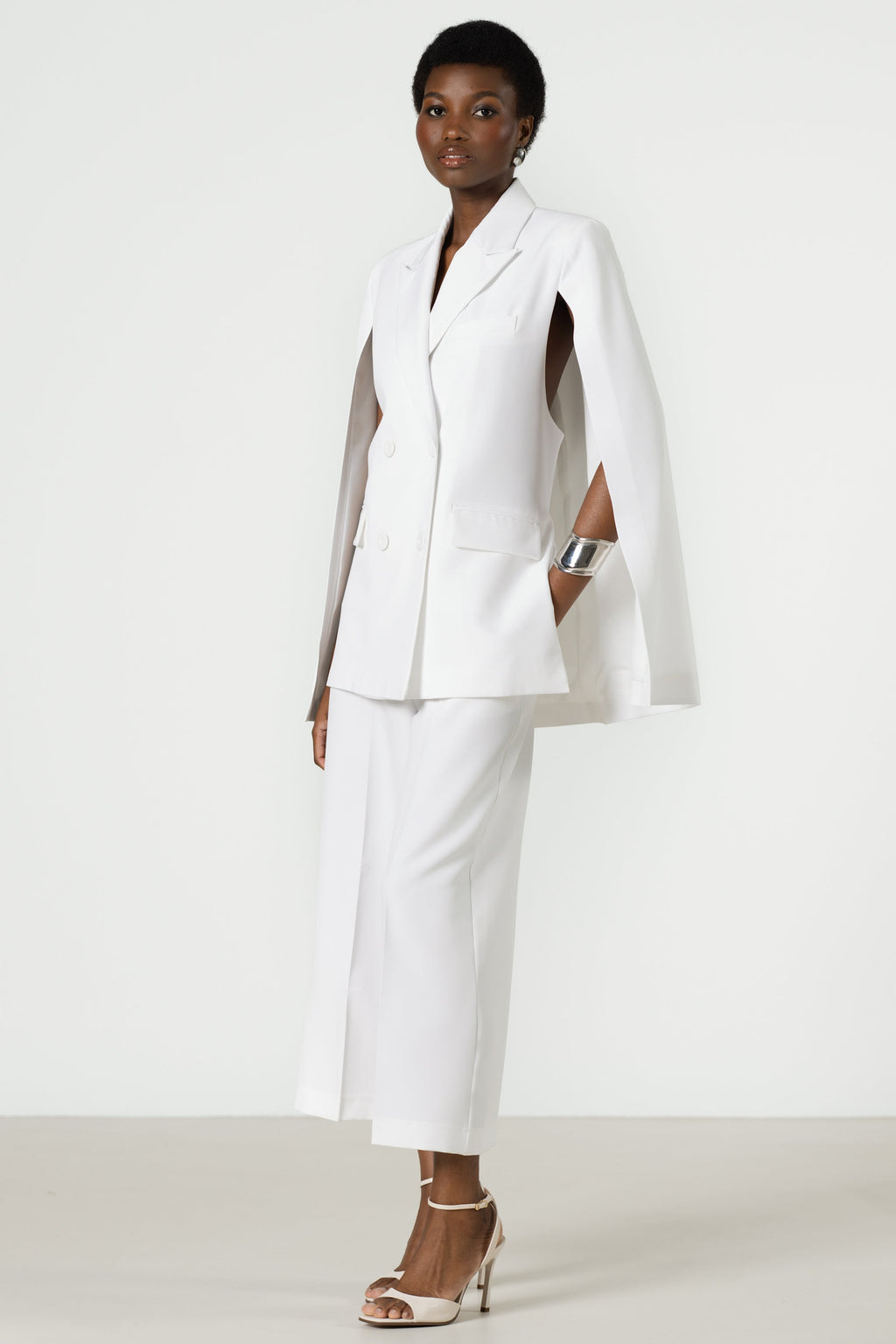 Spencer Tailored Elastic Waist Trousers | White