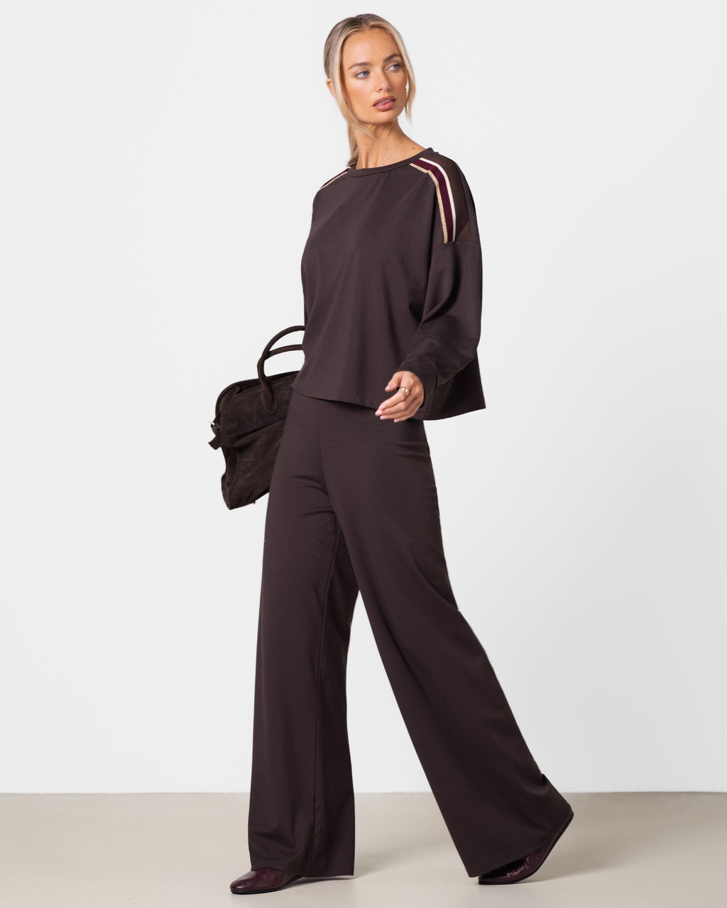 Yumi Striped Top | Chocolate Brown