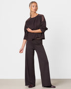 Yumi Elastic Waist Pants | Chocolate Brown