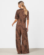 Leila Short Sleeve Top | Leopard Brown