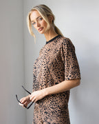 Leila Short Sleeve Top | Leopard Brown
