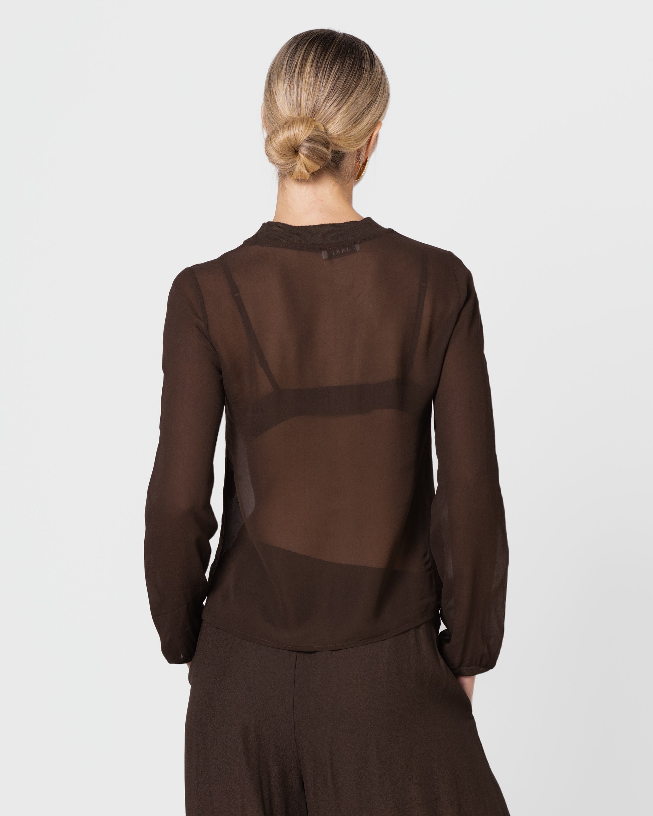 Lola Sheer Top | Chocolate Brown