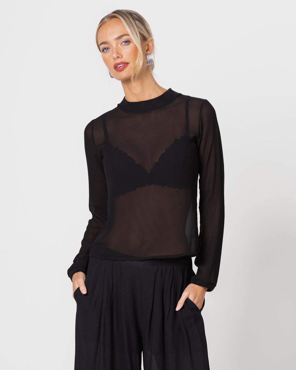 Lola Sheer Top | Black