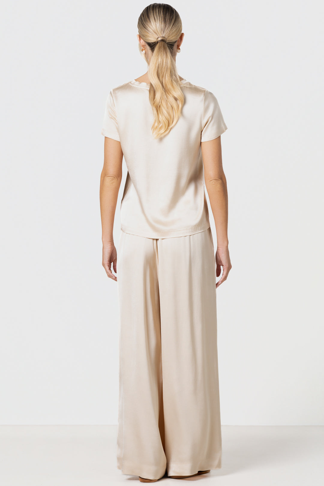 Matilda Satin T-Shirt | Cream