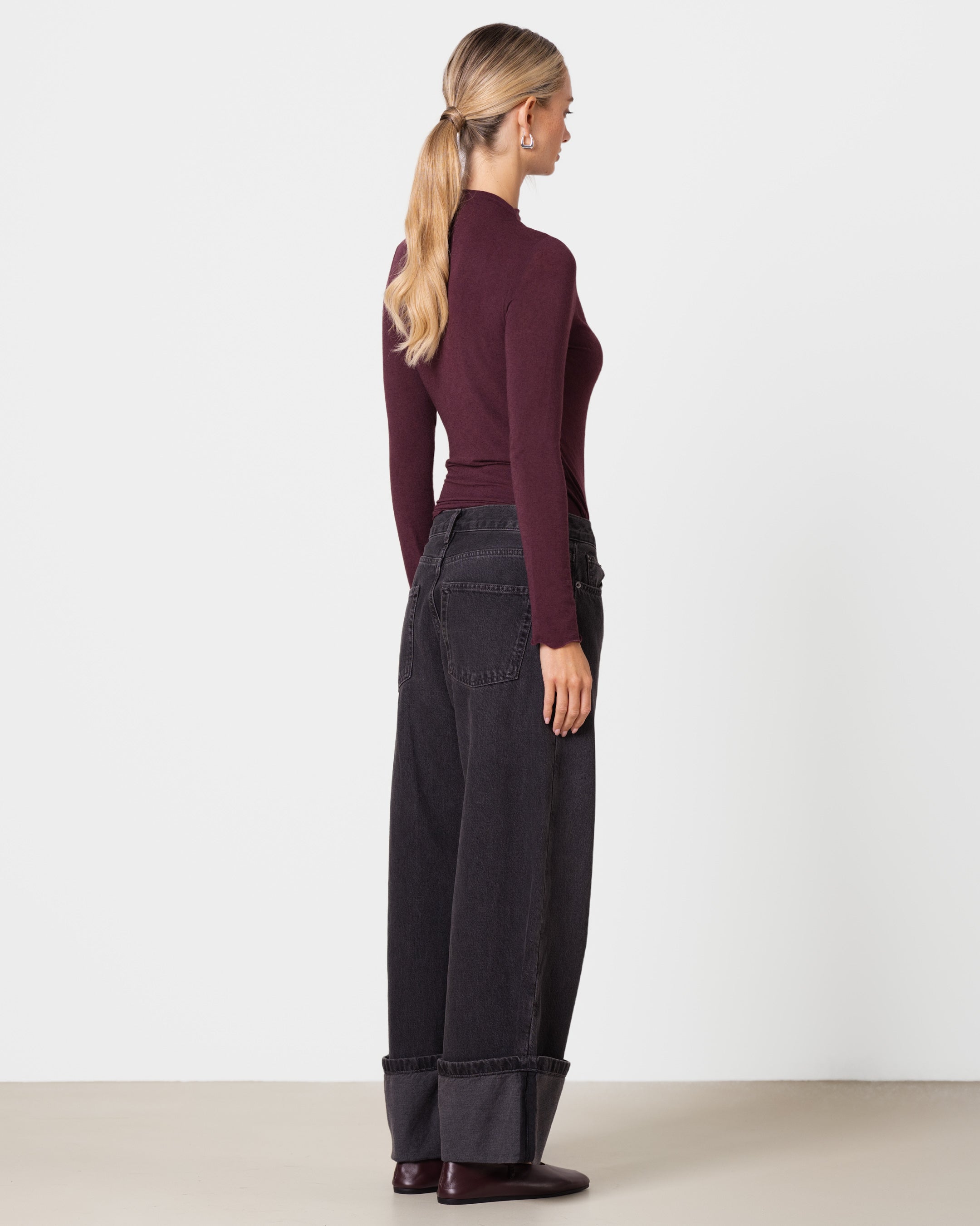 Lucia Featherweight High Neck Top | Amethyst Plum | Modal-Cashmere