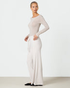 Mae Featherweight Boatneck Top | Oatmeal | Modal-Cashmere