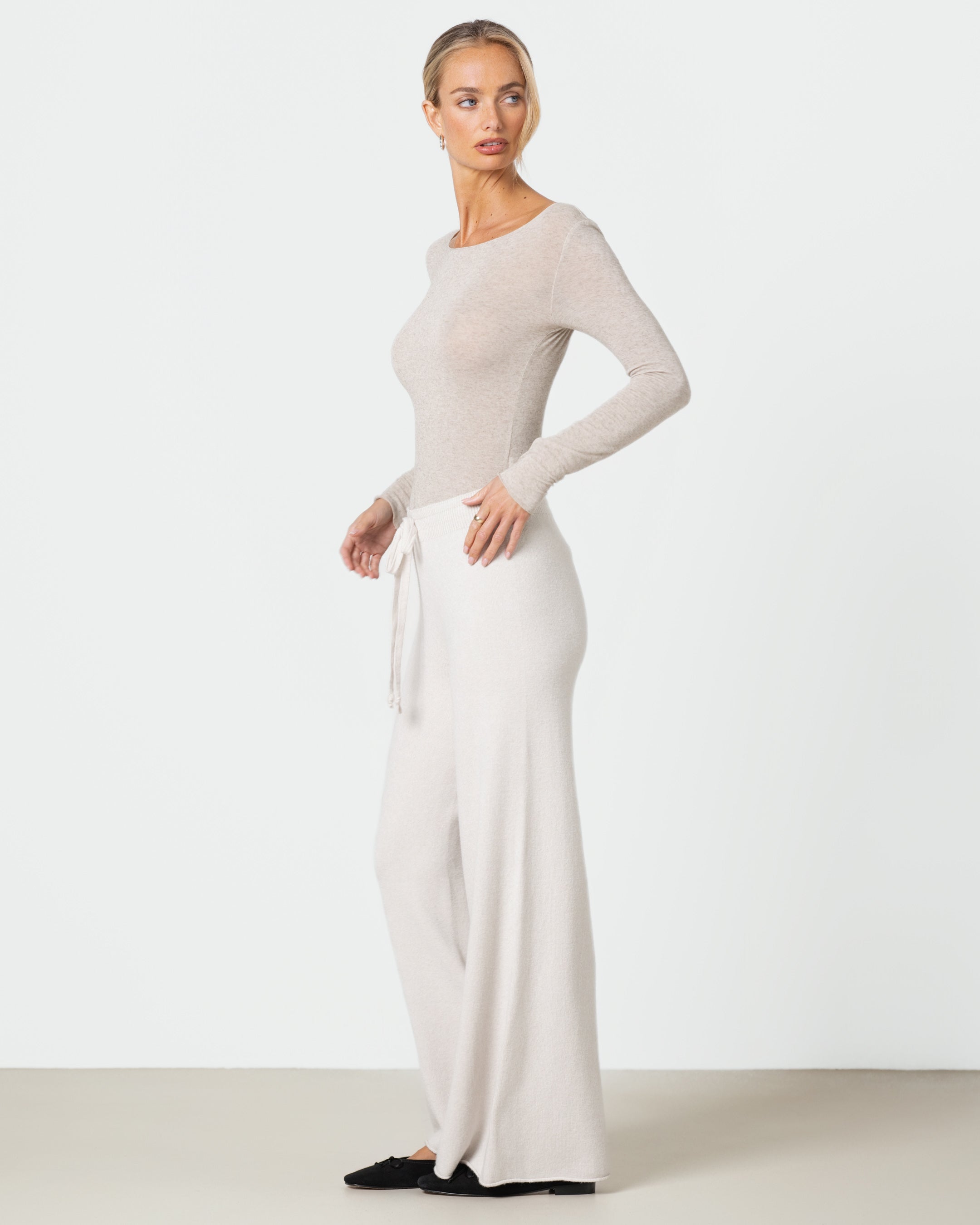 Mae Featherweight Boatneck Top | Oatmeal | Modal-Cashmere