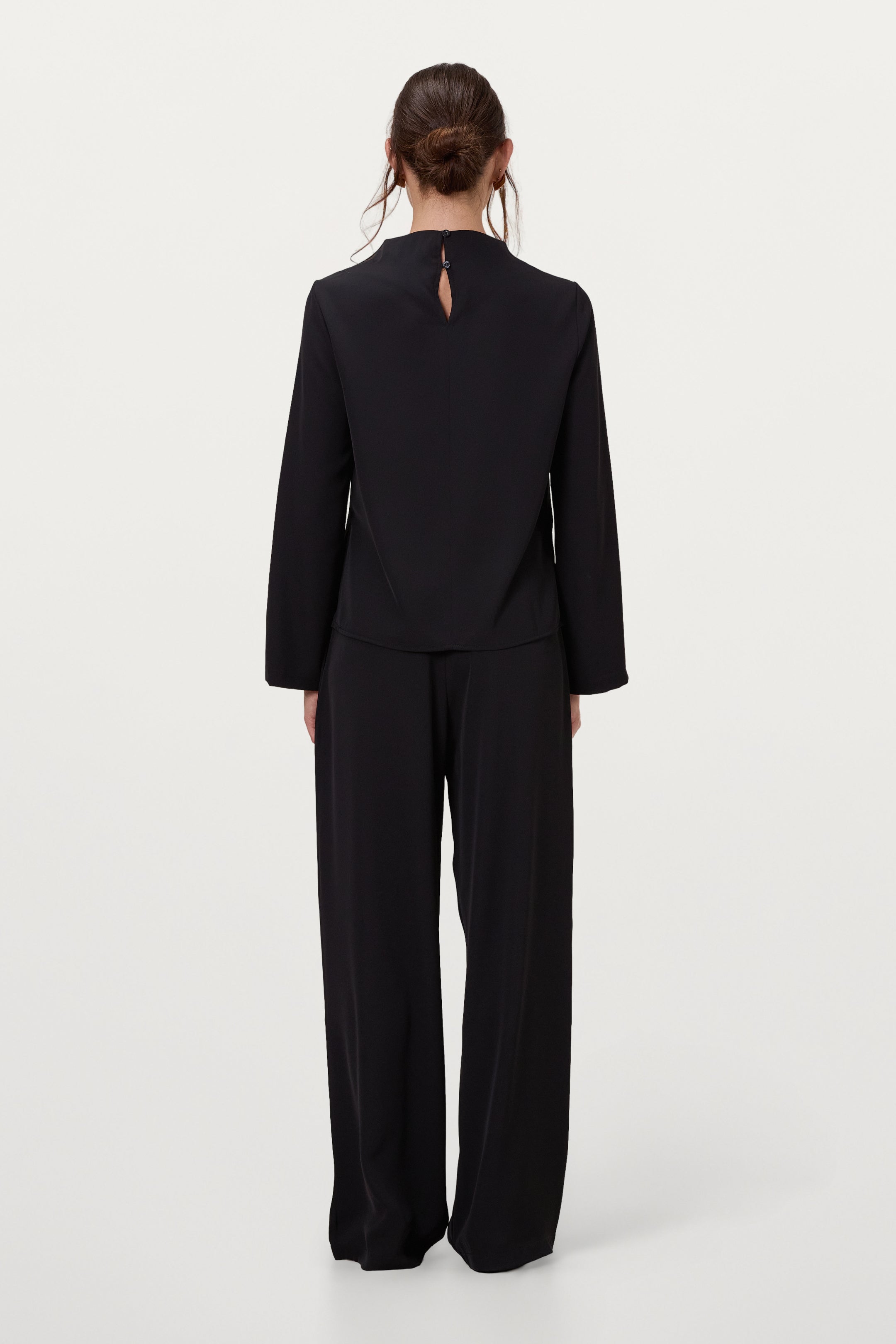 Lana High Neck Top | Black