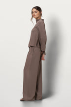 Lana High Neck Top | Taupe