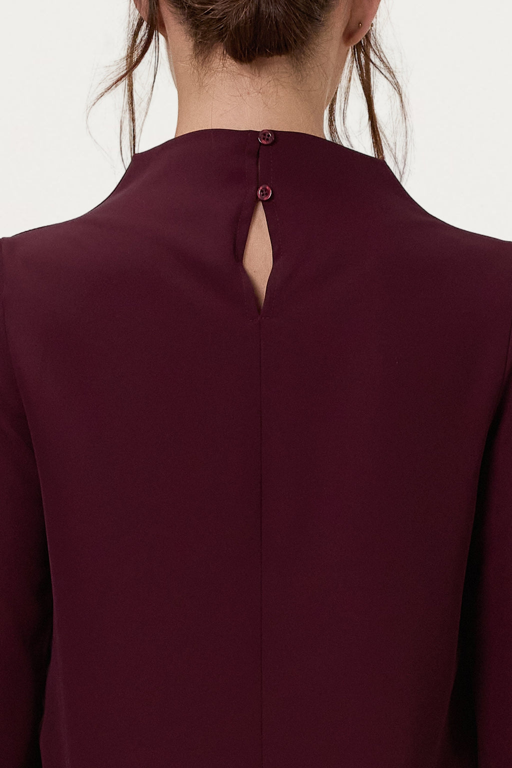 Lana High Neck Top | Burgundy