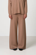 Kaia Elastic Waist Pants | Chestnut Brown | Fine Knit
