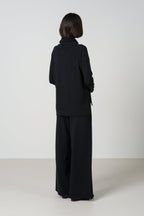 Kaia Elastic Waist Pants | Black | Fine Knit