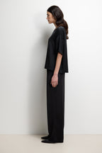 Corin Elastic Waist Satin Trousers | Black