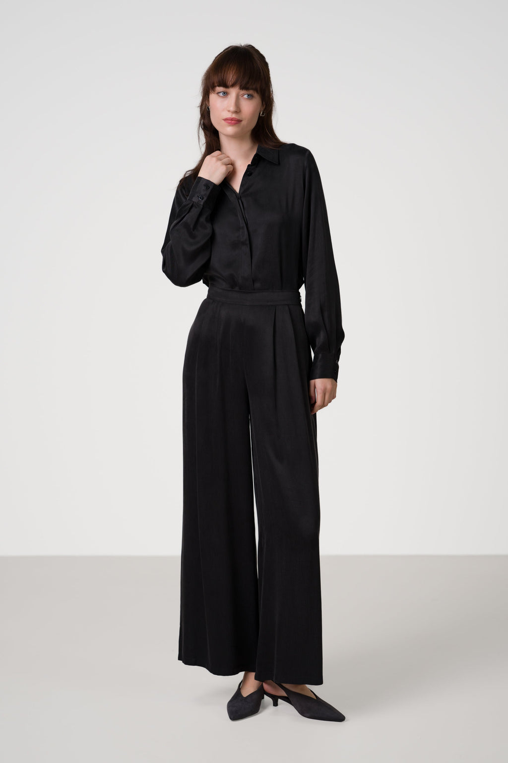 Grace Cupro Trousers | Black