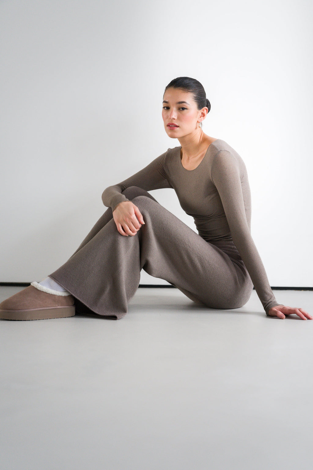 Mae Featherweight Boatneck Top | Mink | Modal-Cashmere