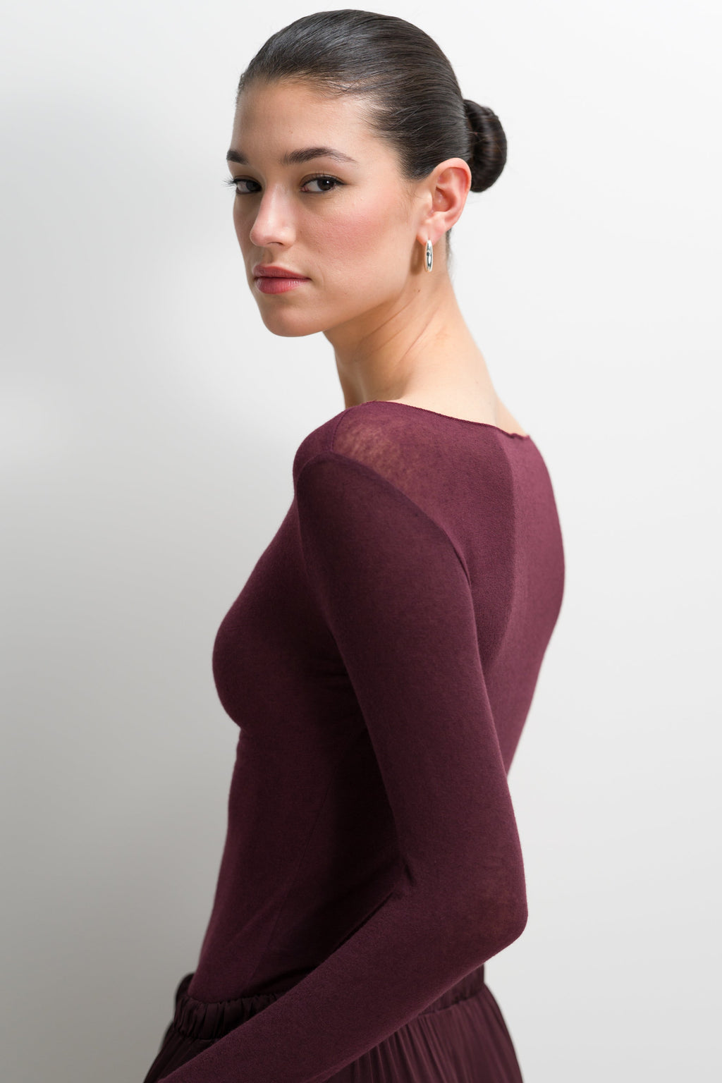 Mae Featherweight Boatneck Top | Amethyst Plum | Modal-Cashmere