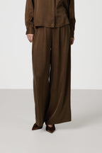 Grace Cupro Trousers | Chestnut Brown