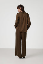 Grace Cupro Trousers | Chestnut Brown