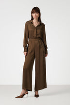 Grace Cupro Trousers | Chestnut Brown