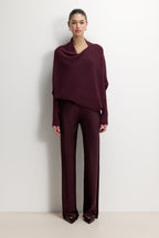 Genet Elastic Waist Bias Satin Trousers | Amethyst Plum