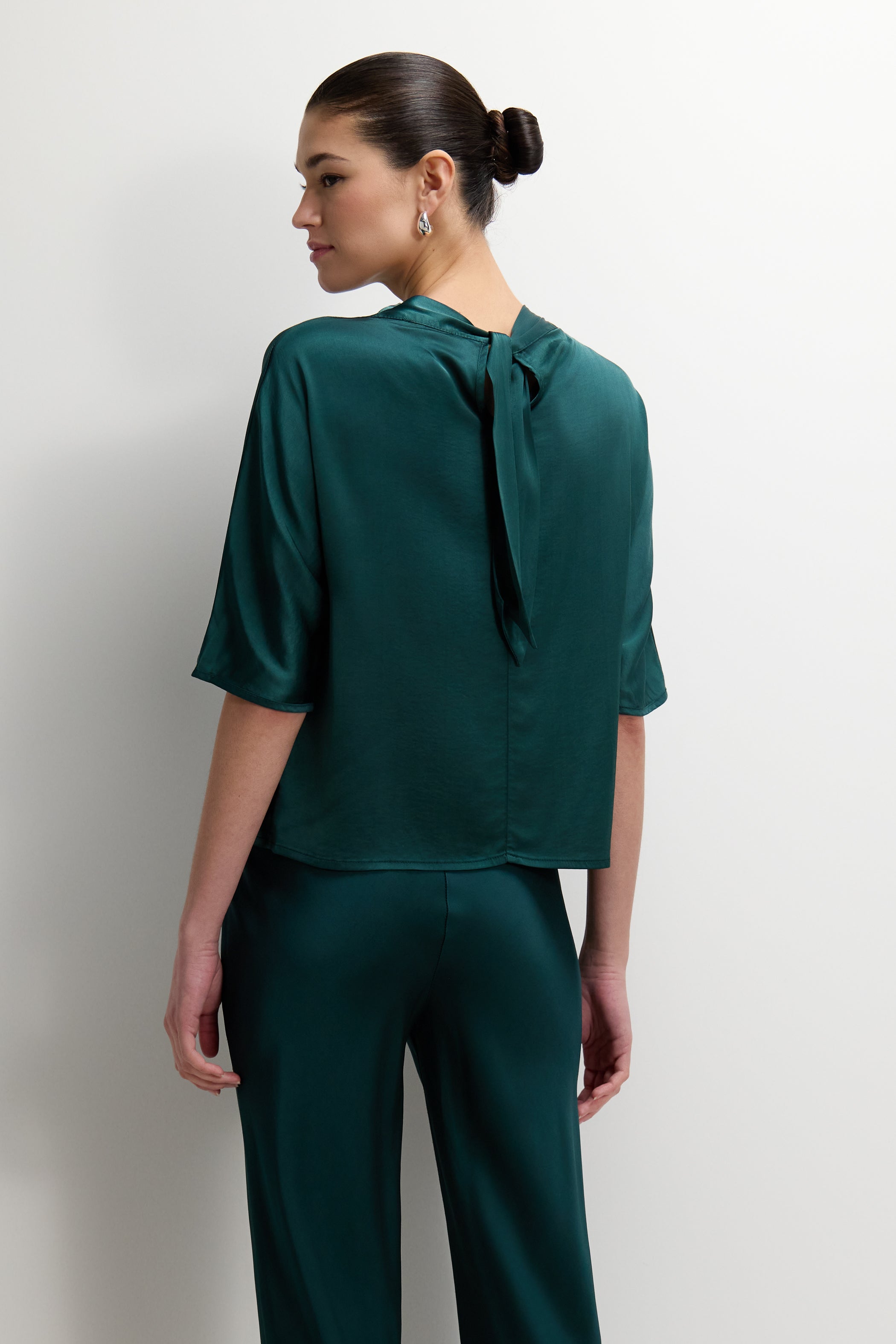 Genevieve Back Tie Top | Teal