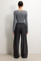 Mae Featherweight Boatneck Top | Grey Melange | Modal-Cashmere