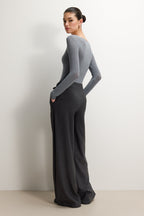 Mae Featherweight Boatneck Top | Grey Melange | Modal-Cashmere