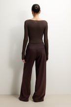 Mae Featherweight Boatneck Top | Espresso Brown | Modal-Cashmere