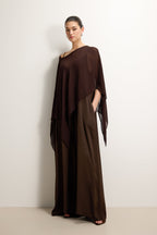 Emberly Lightweight Poncho | Espresso Brown