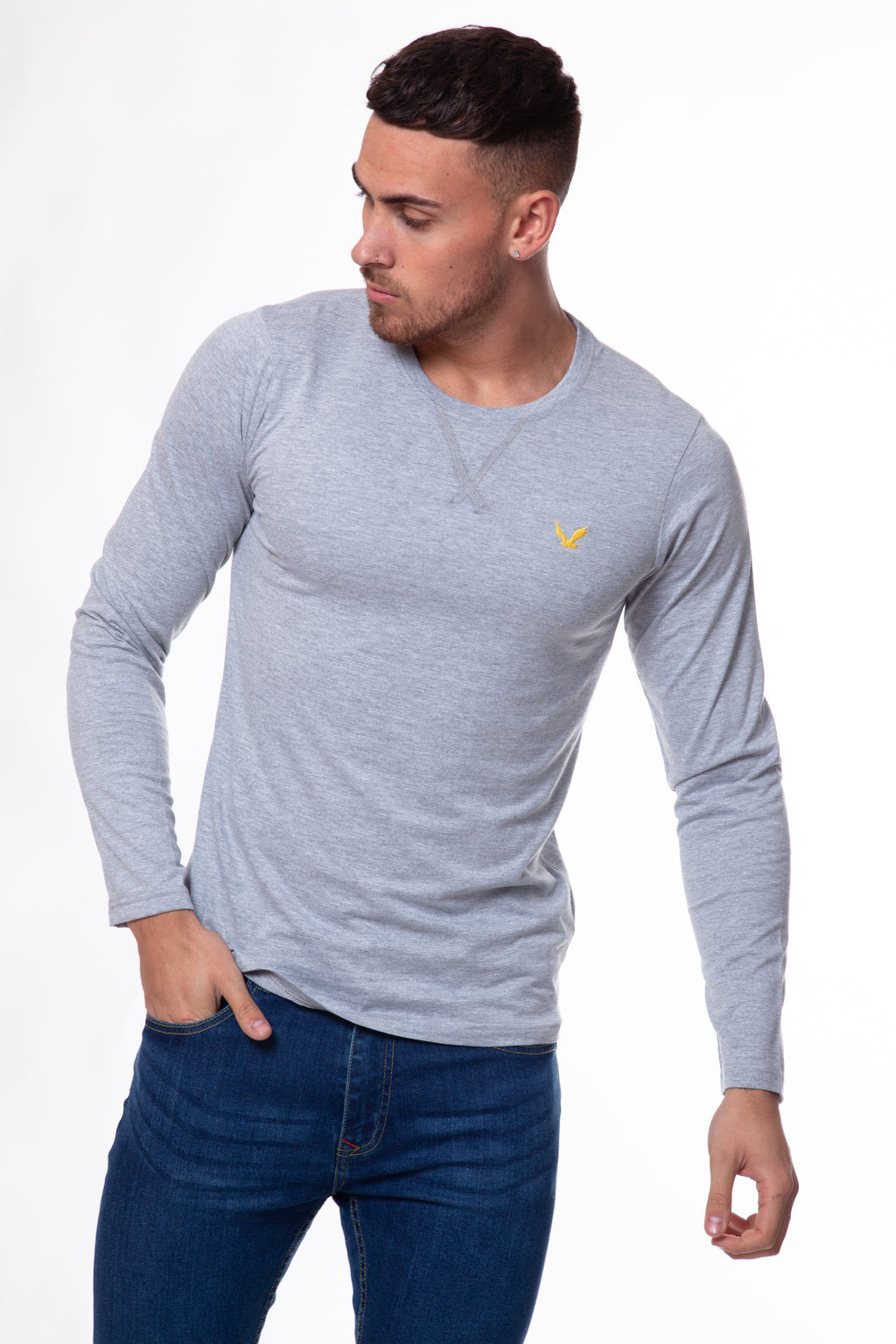 Bird Embroidered Long Sleeve T-Shirt