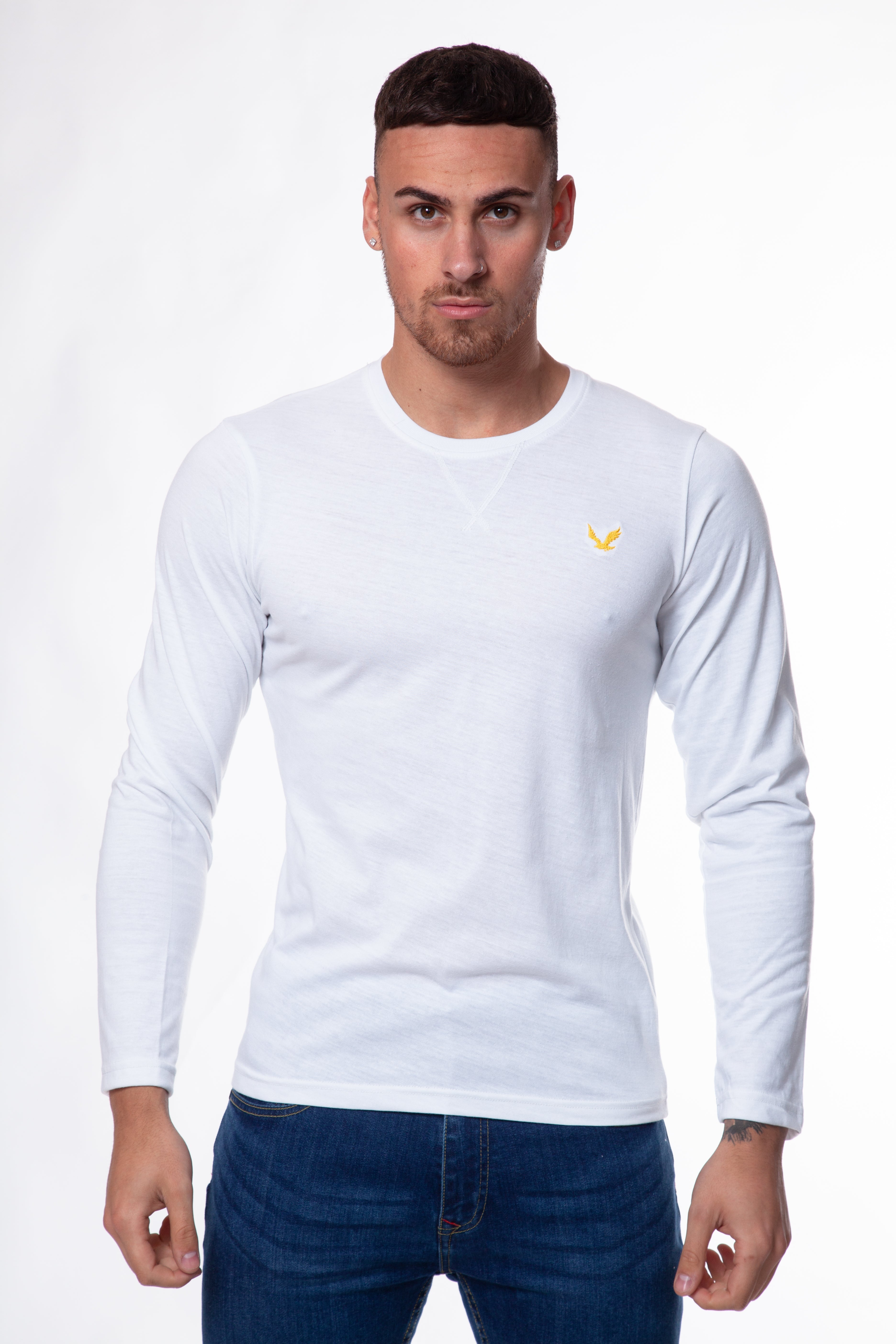 Bird Embroidered Long Sleeve T-Shirt