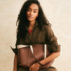 Hanbury Row Large Open Top Tote Bag in Chocolate - 112183