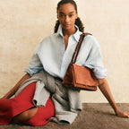 Mercer Street Leather Medium Flapover Shoulder Bag in Russet - 112180