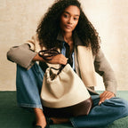 The Portobello Leather Large Drawstring Shoulder Bag in Snow - 112189