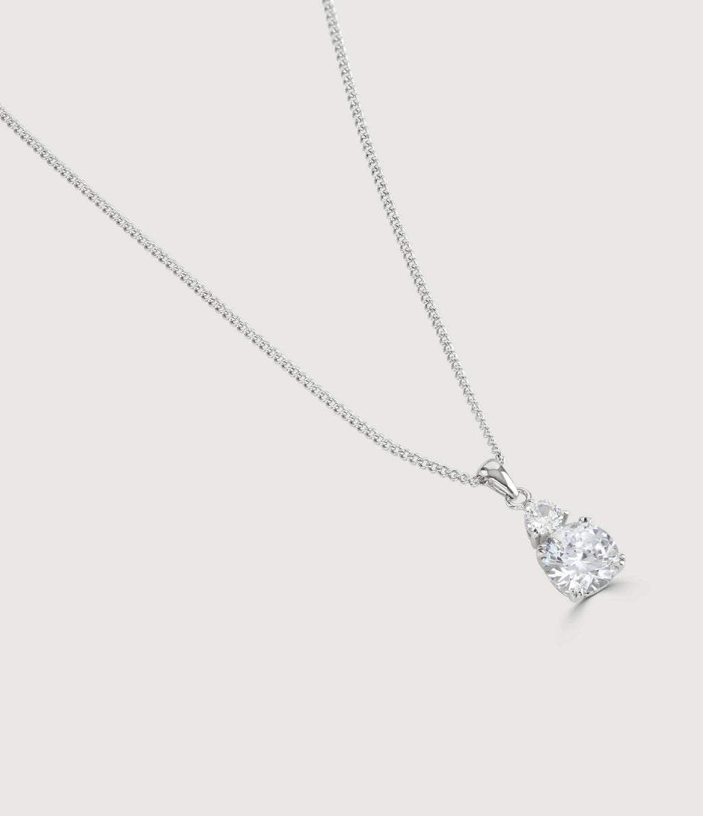 CLEAR ROUND DOUBLE DROP PENDANT