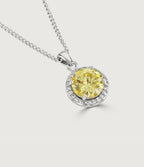 CANARY HALO SOLITAIRE PENDANT